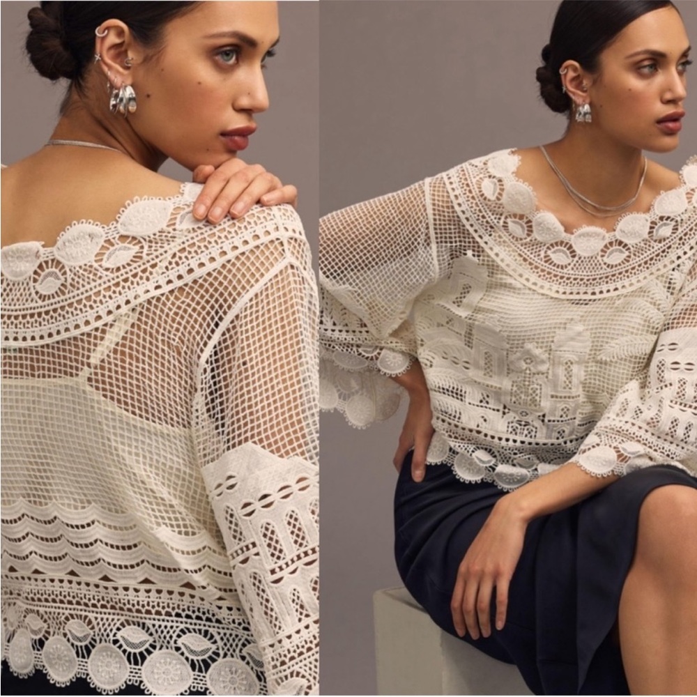 FARM Rio Cream Lace Blouse